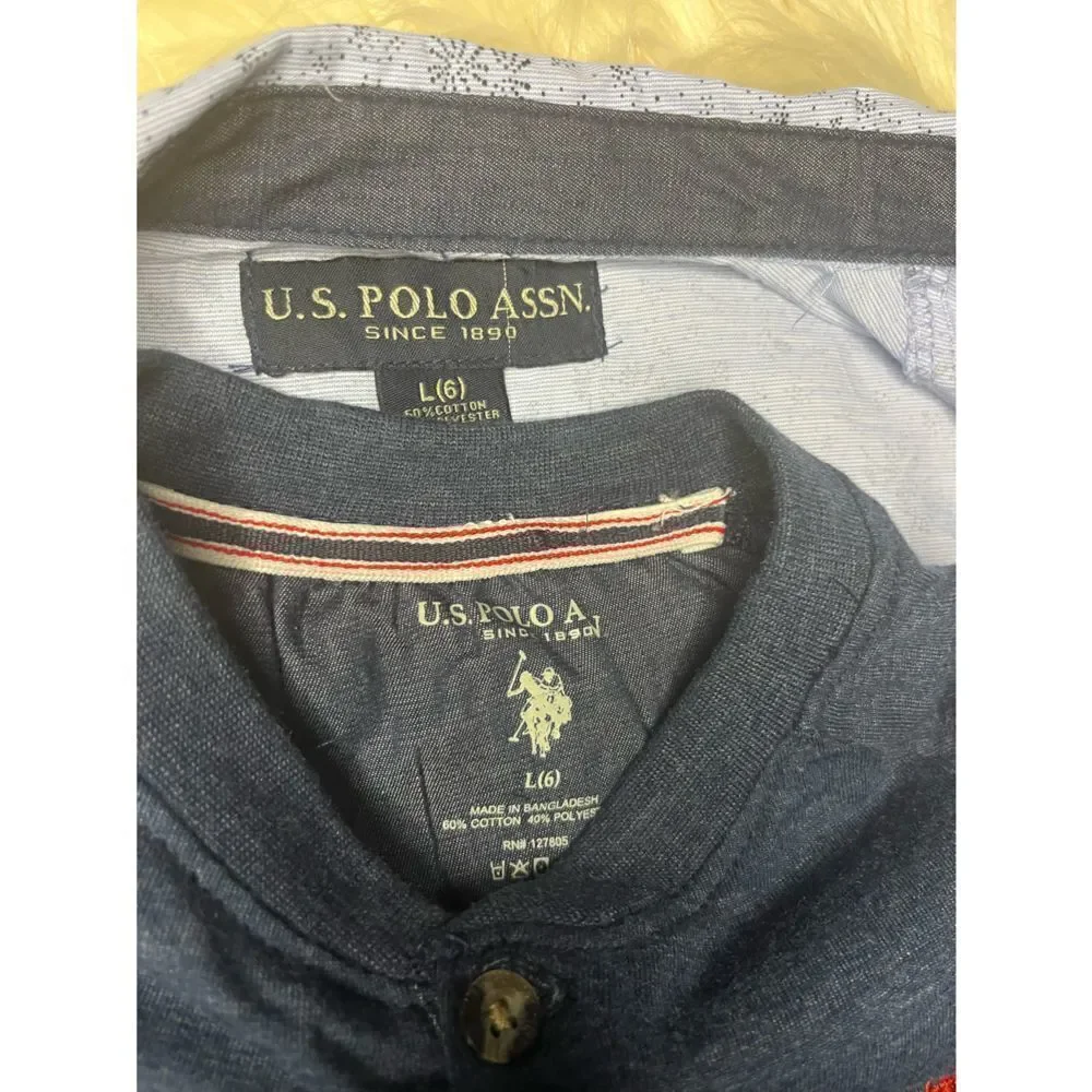 U.S Polo Assn 3pc denim short set sz large(6)